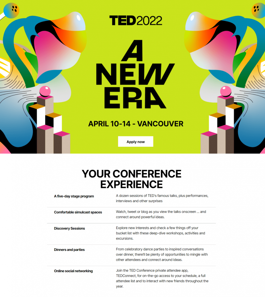 Ted event website